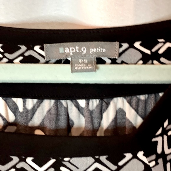 Dress Geometric Print Short Sleeve Apt 9 Small Petite summer evening party - Picture 4 of 6